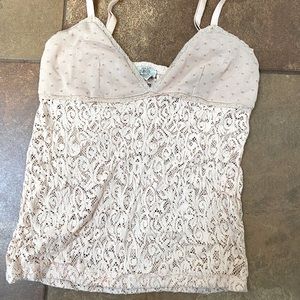 Blush lace with polka dot Zara top